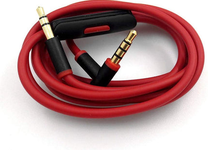 Audio Kabel 1.5 Meter Geschikt voor Beats Solo Studio Mixr - Met Microfoon - Rood/Zwart