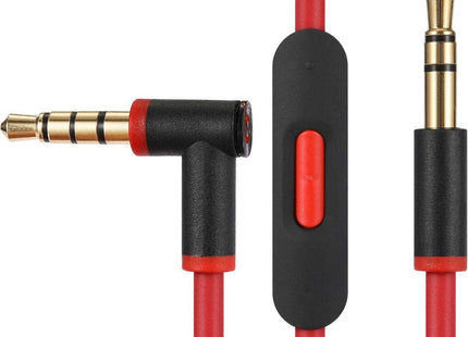 Audio Kabel 1.5 Meter Geschikt voor Beats Solo Studio Mixr - Met Microfoon - Rood/Zwart