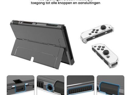 Clear Case & Screen Protector geschikt voor Nintendo Switch OLED - Transparant