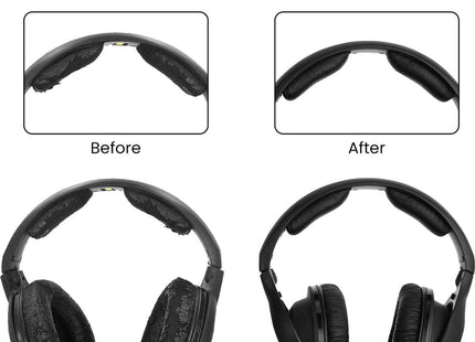Oorkussens Met Hoofdband Set Geschikt Voor Sennheiser HDR165 HDR175 HDR185 HDR195 / RS165 RS175 RS185 RS195 - Zwart
