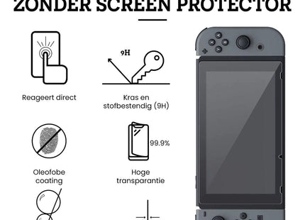 Screenprotector Set Geschikt Voor Nintendo Switch OLED Model (2021) - Tempered Glass