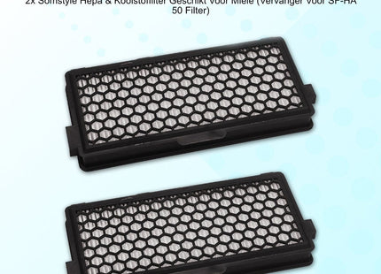 Somstyle 2x Actieve HEPA Filter Geschikt voor Miele Classic Compact C1 Complete C2 & C3