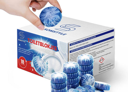 Toiletblokjes Inbouwreservoir Voordeelverpakking – 18 Stuks WC Blokjes – Blauw