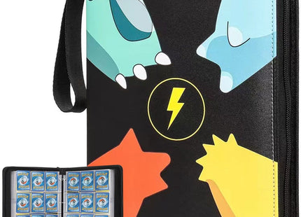 Verzamelmap Geschikt Voor Pokémon - Map Voor 900 Kaarten - Zwart Met Pokémonprint