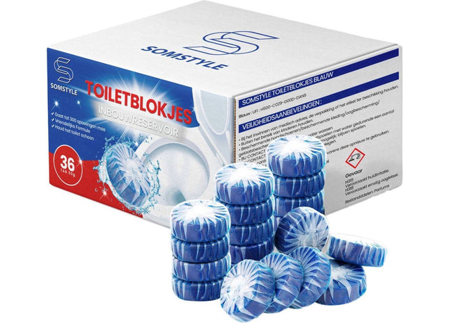 Toiletblokjes Inbouwreservoir Voordeelverpakking – 36 Stuks WC Blokjes – Blauw 123accessoire.nl
