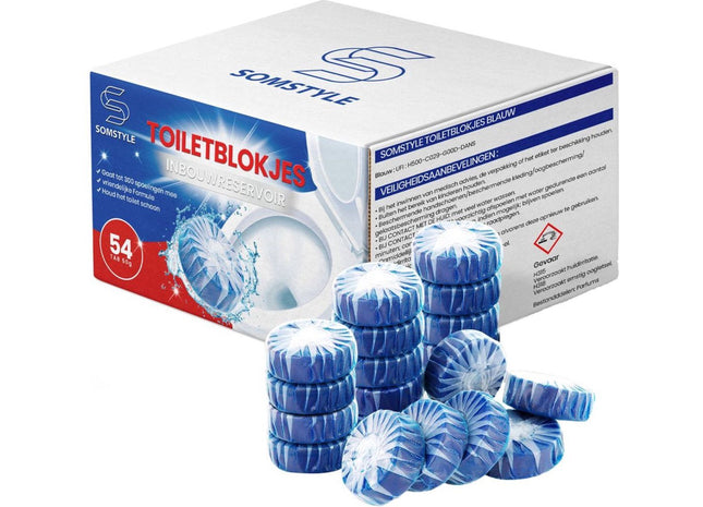Toiletblokjes Inbouwreservoir Voordeelverpakking – 54 Stuks WC Blokjes – Blauw 123accessoire.nl