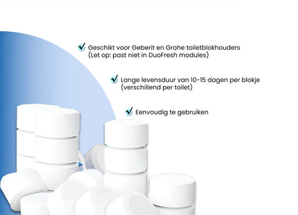 Toiletblokjes Inbouwreservoir – 30 Stuks WC Blokjes – Voordeelverpakking - Wit 123accessoire.nl