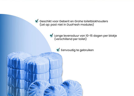 Somstyle Toiletblokjes Inbouwreservoir – 30 Stuks WC Blokjes – Voordeelverpakking - Blauw / Wit 123accessoire.nl