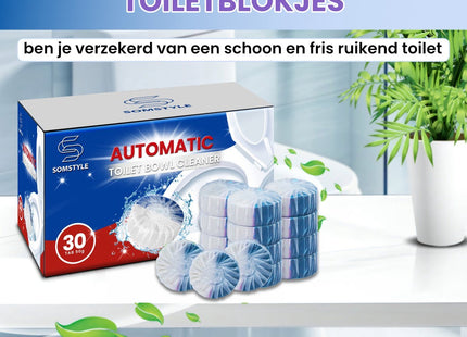 Somstyle Toiletblokjes Inbouwreservoir – 30 Stuks WC Blokjes – Voordeelverpakking - Blauw / Wit 123accessoire.nl