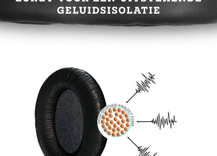 Oorkussens met Hoofdband Geschikt Voor Sennheiser HD 206, HD 201, HD 201S, HD 200 & HD180 - Zwart 123accessoire.nl