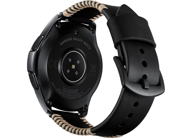 20 mm Bandje - Luxe Leer - Zwart