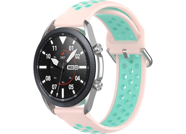 20 mm Bandje -  Siliconen Air - Roze/ Lichtgroen