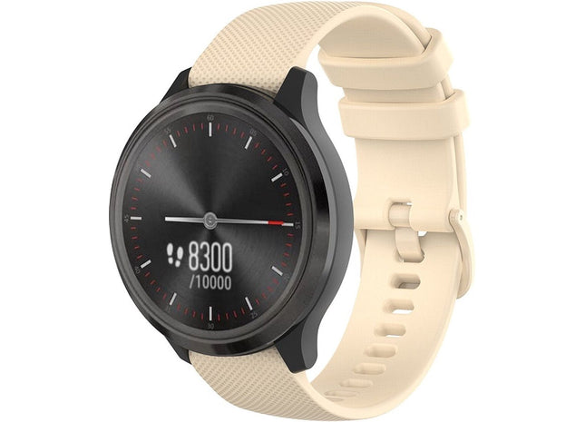 20 mm Bandje -  Siliconen - Beige