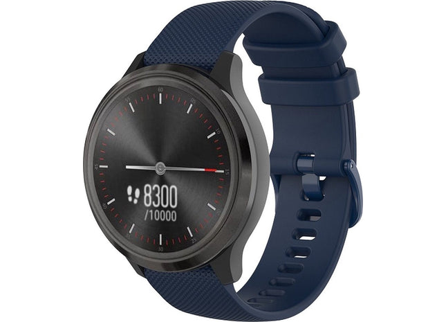 20 mm Bandje -  Siliconen - Donkerblauw