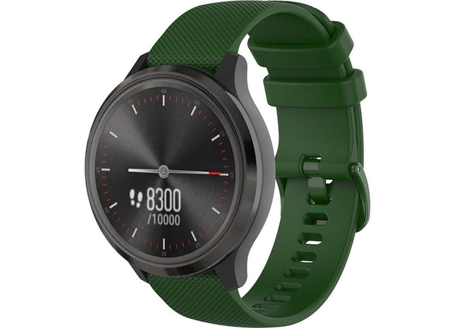 20 mm Bandje -  Siliconen - Donkergroen