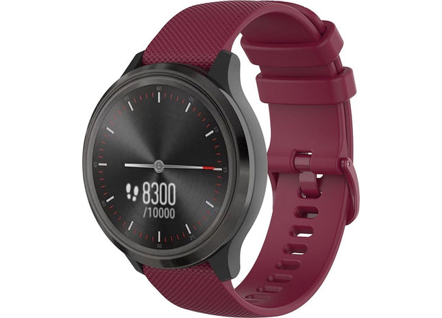 20 mm Bandje -  Siliconen - Wijnrood