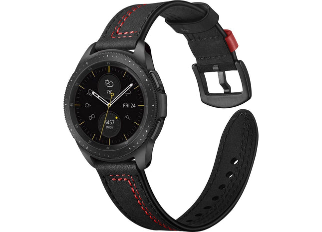 20 mm Bandje -  Speciaal Leer - Zwart