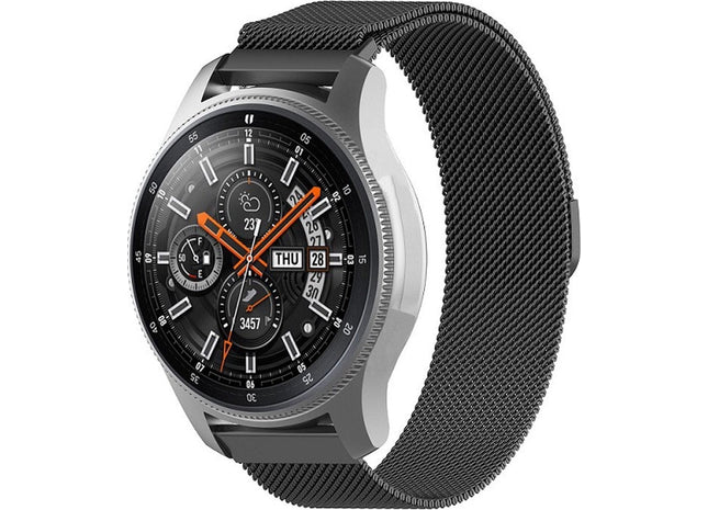 22 mm Bandje -  Milanees - Zwart