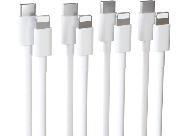 4-Pack Oplaadkabel Geschikt voor iPhone 14, Pro, Pro Max - Quick Charge - 1 Meter