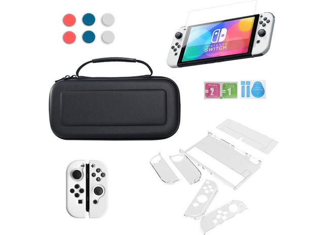 7-in-1 Set Geschikt voor Nintendo Switch OLED - Case voor Joy-Con's