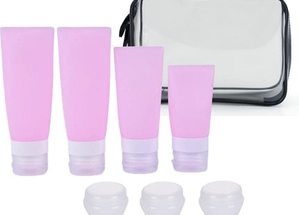 8-Delig Reisflesjes Set Roze - Reis Accessoires