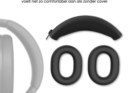 Cover Geschikt voor Sony WH-1000XM4 & WH-1000XM3 Koptelefoon - Zwart 123accessoire.nl