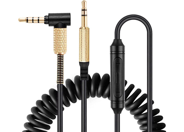 Audio Kabel 1.3 Meter Geschikt voor o.a. Marshall Major 2, 3, 4 & Beats Studio 3, Solo 3 Draadloze Headsets - Met Microfoon - Zwart