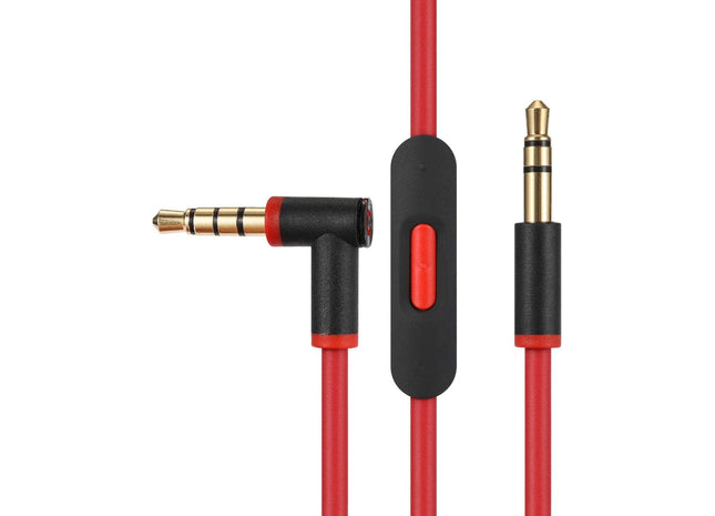 Audio Kabel 1.5 Meter Geschikt voor Beats Solo Studio Mixr - Met Microfoon - Rood/Zwart