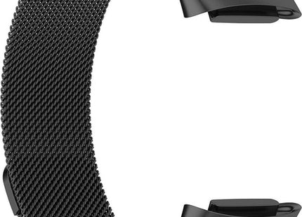 Bandje Geschikt Voor Fitbit Charge 5 - Milanees - Zwart