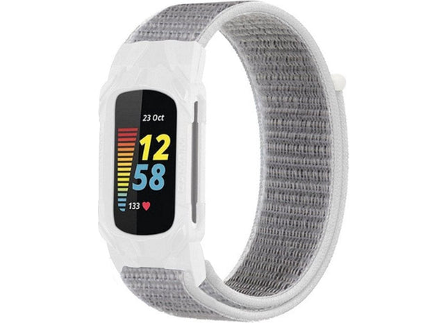 Bandje Geschikt Voor Fitbit Charge 5 - Nylon - Grijs