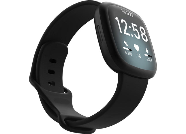 Bandje geschikt voor Fitbit Versa 3, 4 - Siliconen - Zwart