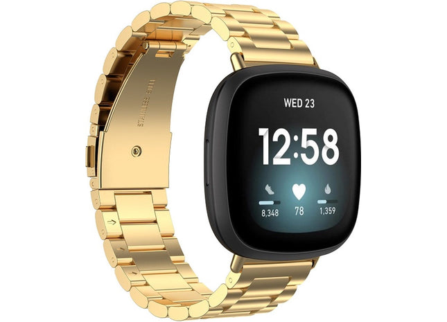 Bandje geschikt voor Fitbit Versa 3 - Metalen - Goud