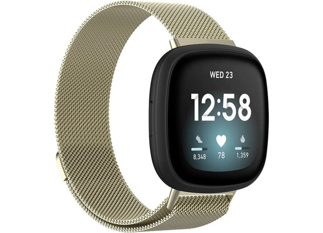 Bandje geschikt voor Fitbit Versa 3 - Milanees - Champagne