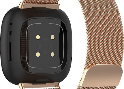 Bandje geschikt voor Fitbit Versa 3 - Milanees - Rose Gold