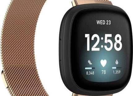 Bandje geschikt voor Fitbit Versa 3 - Milanees - Rose Gold