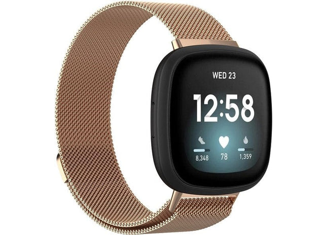Bandje geschikt voor Fitbit Versa 3 - Milanees - Rose Gold