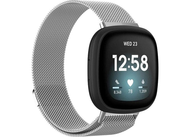 Bandje geschikt voor Fitbit Versa 3 - Milanees - Zilver