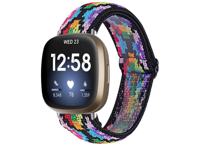Bandje geschikt voor Fitbit Versa 3 - Nylon - Azteca