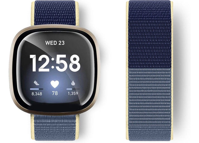 bandje geschikt voor Fitbit Versa 3 - Nylon - Blauw