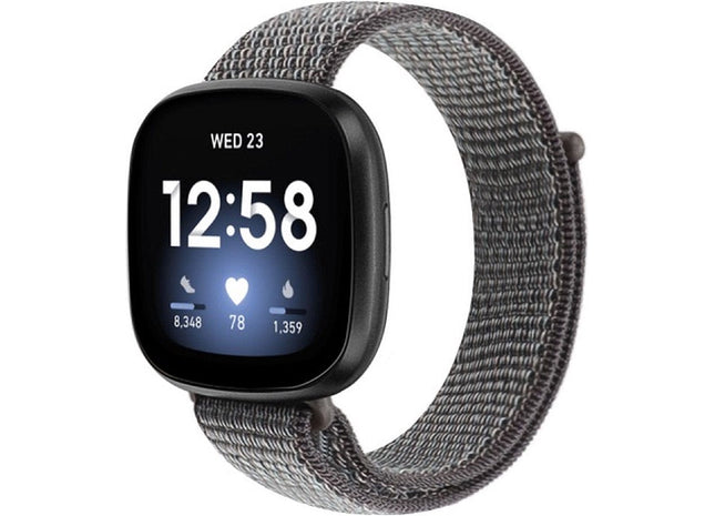 bandje geschikt voor Fitbit Versa 3 - Nylon - Grijs