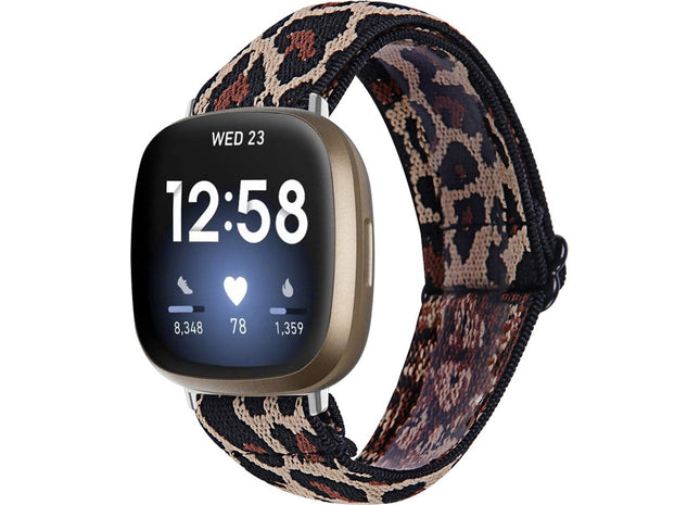 Bandje geschikt voor Fitbit Versa 3 - Nylon - Panterprint