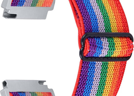 Bandje geschikt voor Fitbit Versa 3 - Nylon - Regenboog