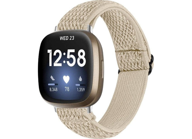 bandje geschikt voor Fitbit Versa 4 - Nylon - Beige