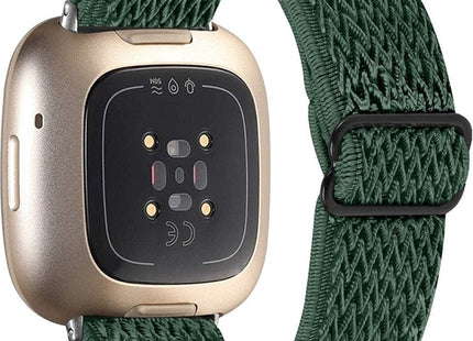 bandje geschikt voor Fitbit Versa 4 - Nylon - Donkergroen