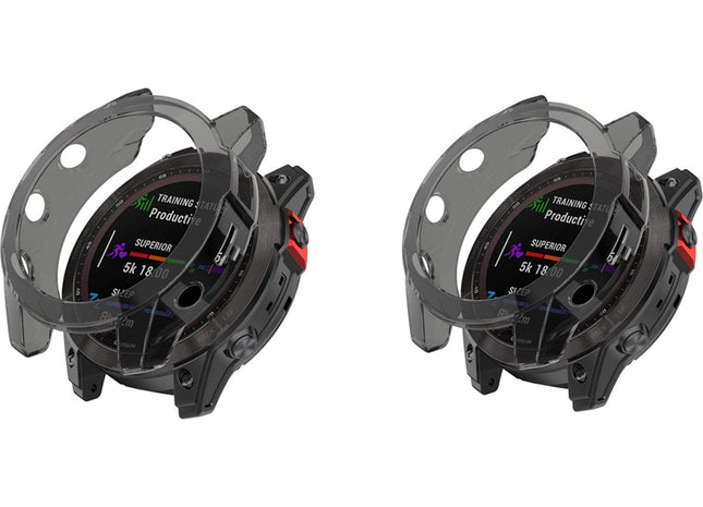 Bumper Protector Set Geschikt Voor Garmin Epix 2e Generatie - 2 Stuks - Zwart