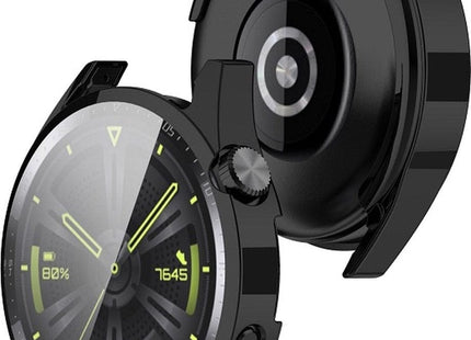 Bumper Screenprotector Set Geschikt Voor Huawei Watch GT 3 42mm - 2 Stuks - Zwart