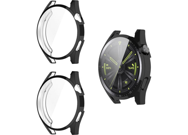 Bumper Screenprotector Set Geschikt Voor Huawei Watch GT 3 42mm - 2 Stuks - Zwart