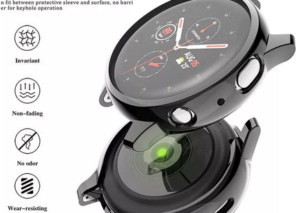 Bumper Screenprotector Set Geschikt Voor Samsung Galaxy Watch Active 2 44mm - 2 stuks - Zwart