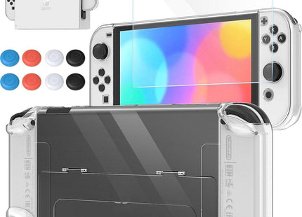 Clear Case & Screen Protector geschikt voor Nintendo Switch OLED - Transparant