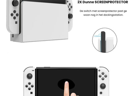 Complete Set geschikt voor Nintendo Switch OLED - Wit